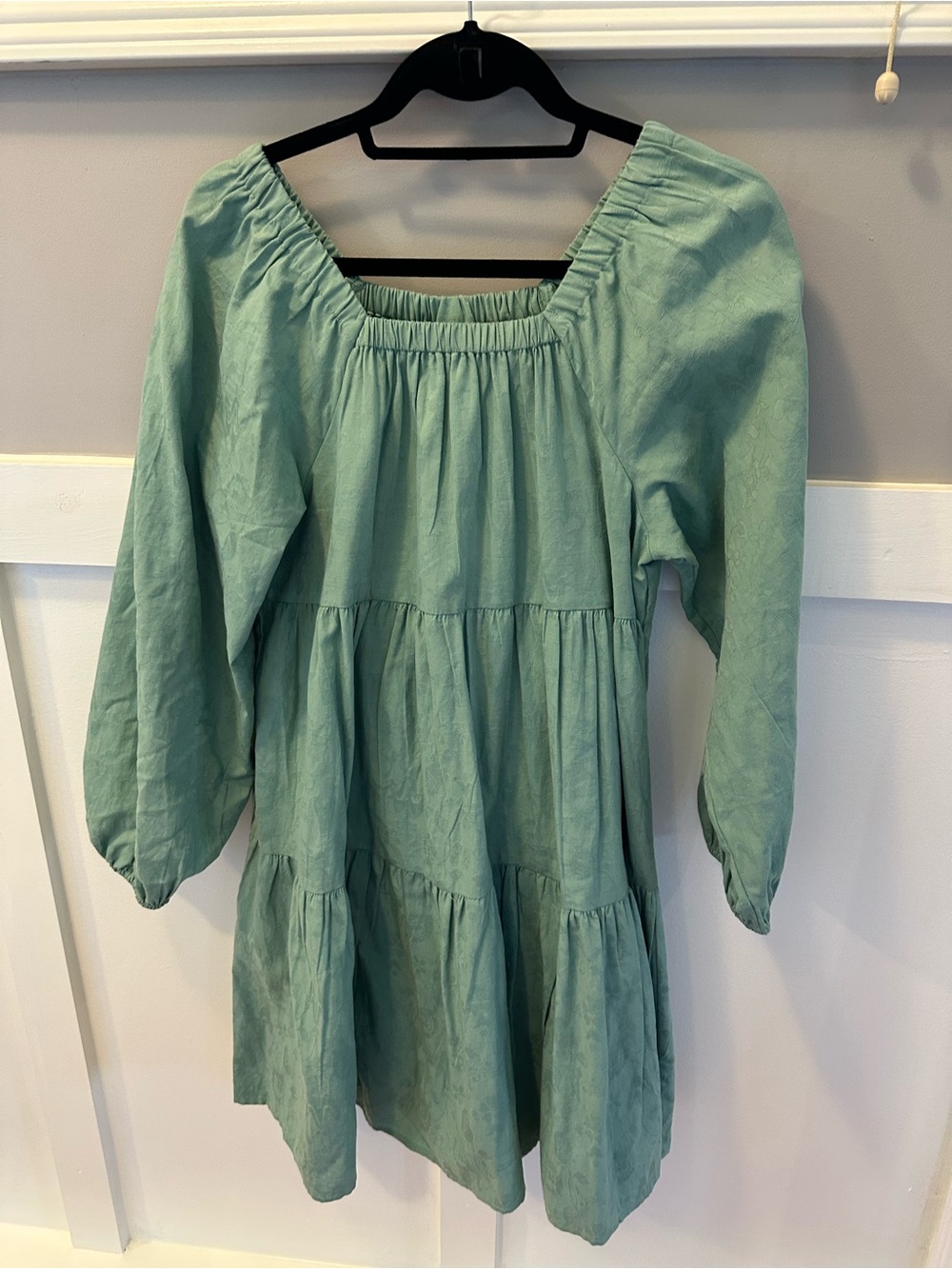 Women’s' Sage Green Tiered Long-Sleeve Dress size XS